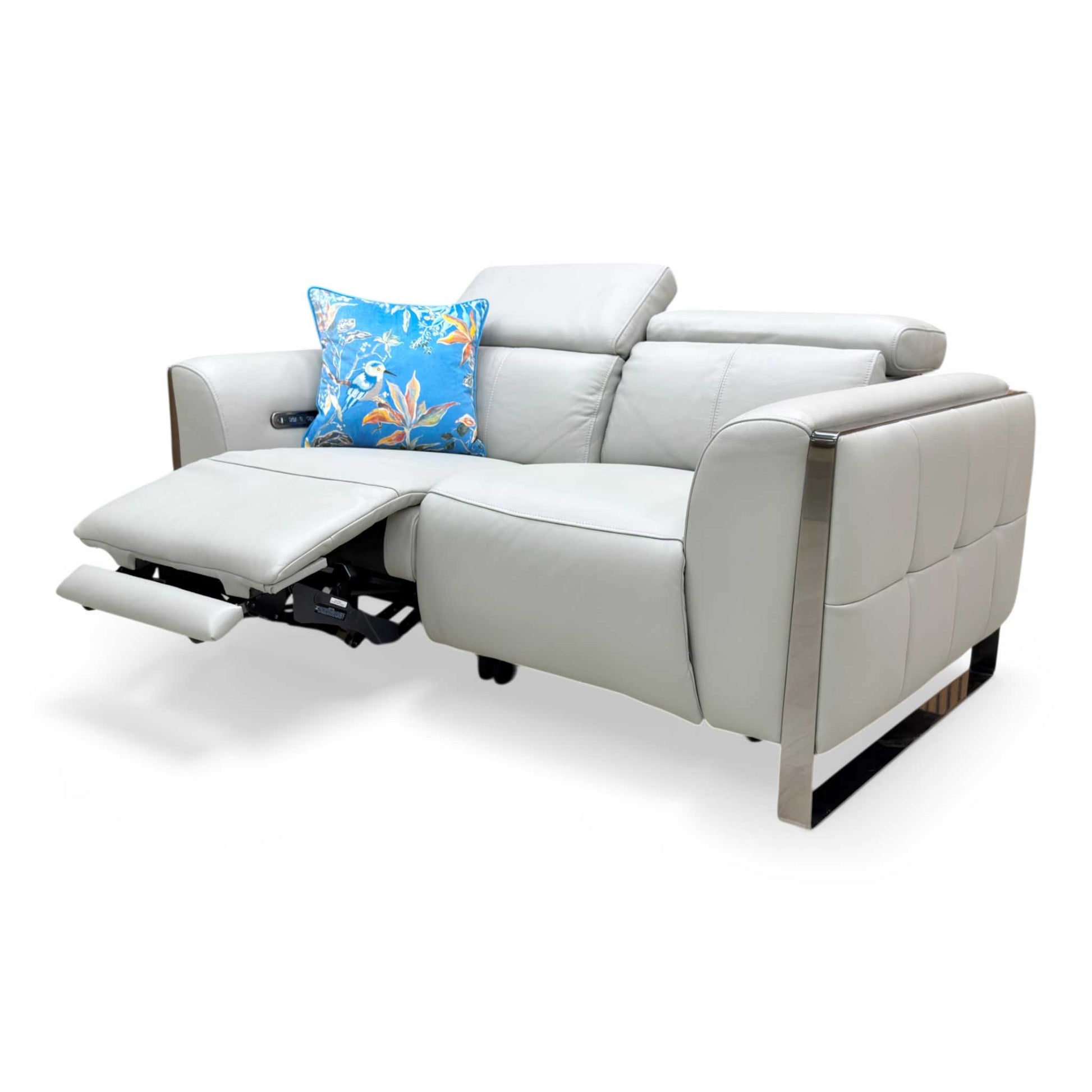 Rear view of the sofa showcasing the clean lines and high-quality leather finish.
