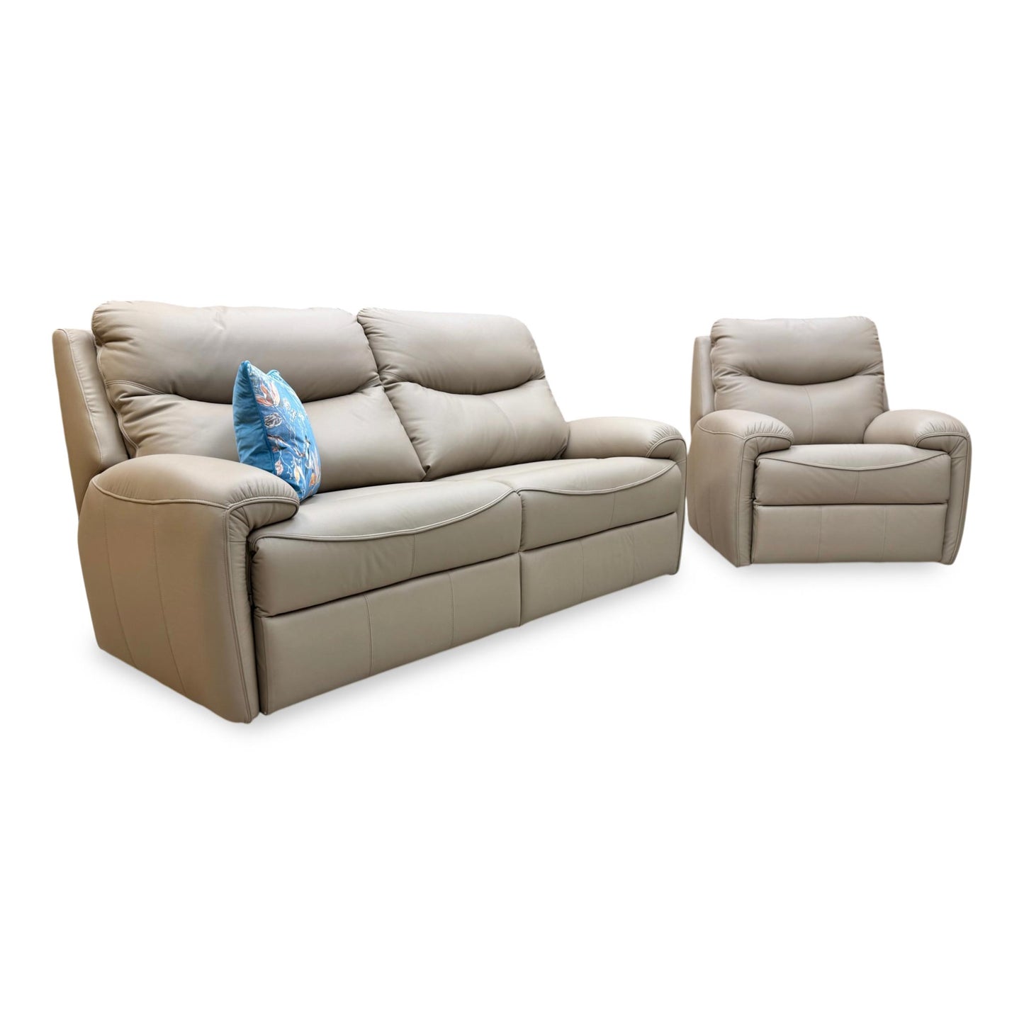 G Plan 'Amesbury' L846 Cambridge Taupe Leather 3 Seater Sofa + Chair