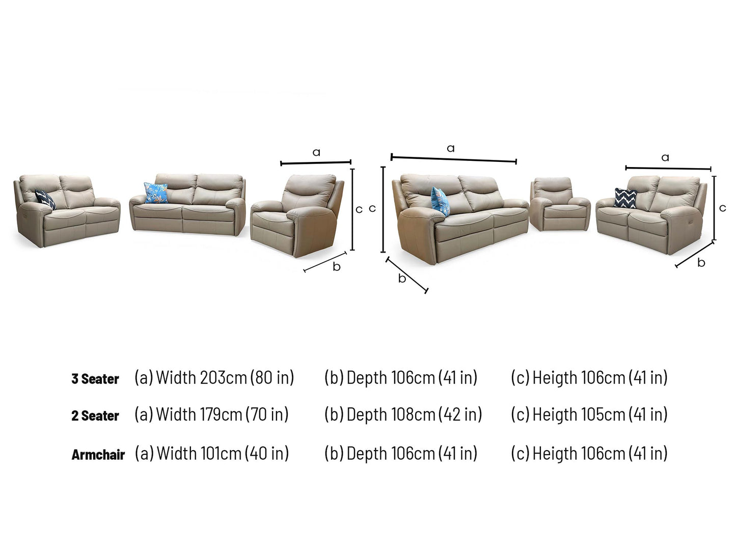 G Plan 'Amesbury' L846 Cambridge Taupe Leather 3 + 2 Seater Sofa + Chair - product photo 8
