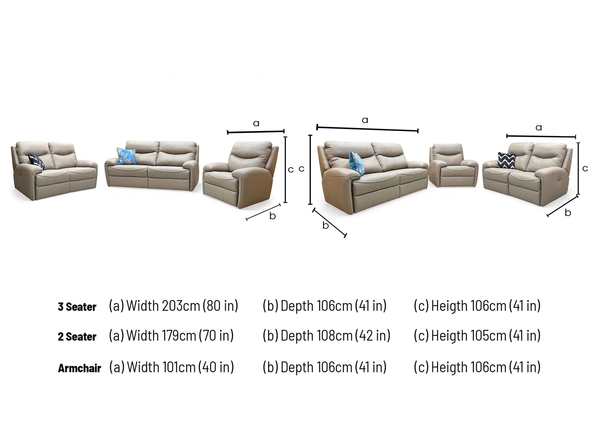 G Plan 'Amesbury' L846 Cambridge Taupe Leather 3 + 2 Seater Sofa + Chair - product photo 8