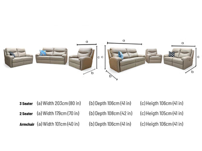 G Plan 'Amesbury' L846 Cambridge Taupe Leather 3 + 2 Seater Sofa + Chair - product photo 8
