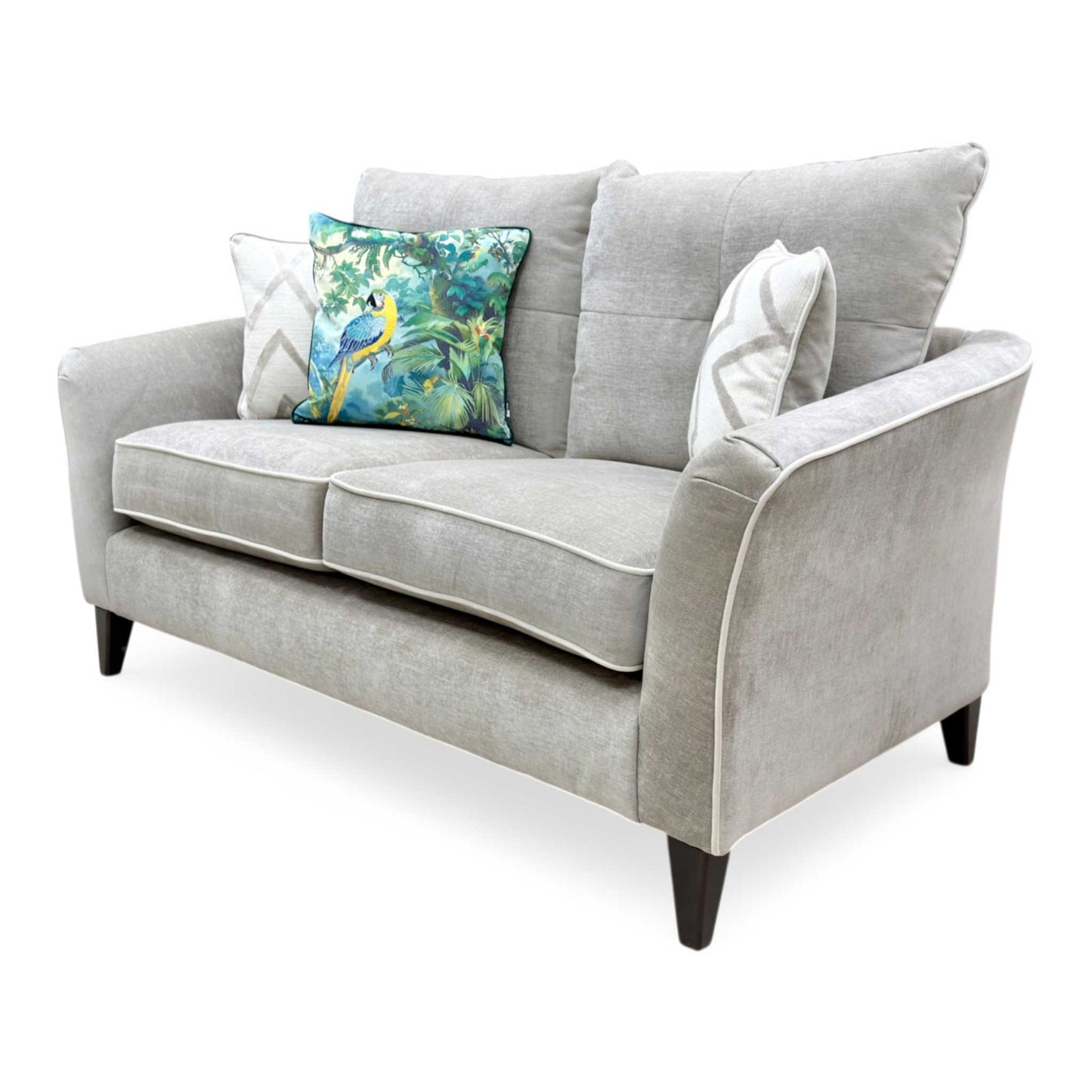 Side view of the Soho 2-seater sofa showing the elegant profile and classic back design.