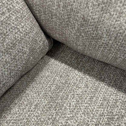 Close-up of the Tamango Grey weave fabric, detailing the multi-tonal grey threads and the durable, high-quality texture of the upholstery.