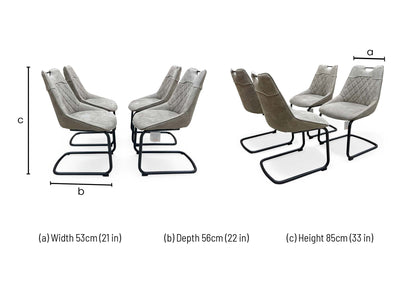 Dimension diagram for the Warrior chair: 53cm width, 56cm depth, and 85cm height.
