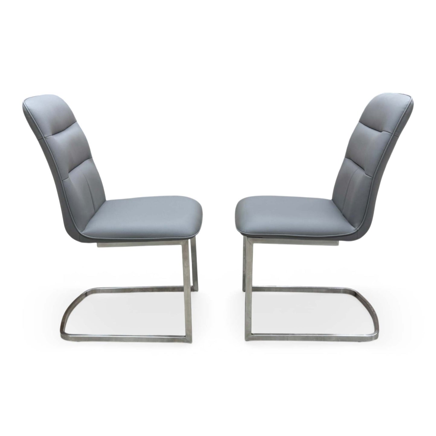 Front-facing view of the charcoal grey Cashmere chair showing the contemporary armless silhouette.