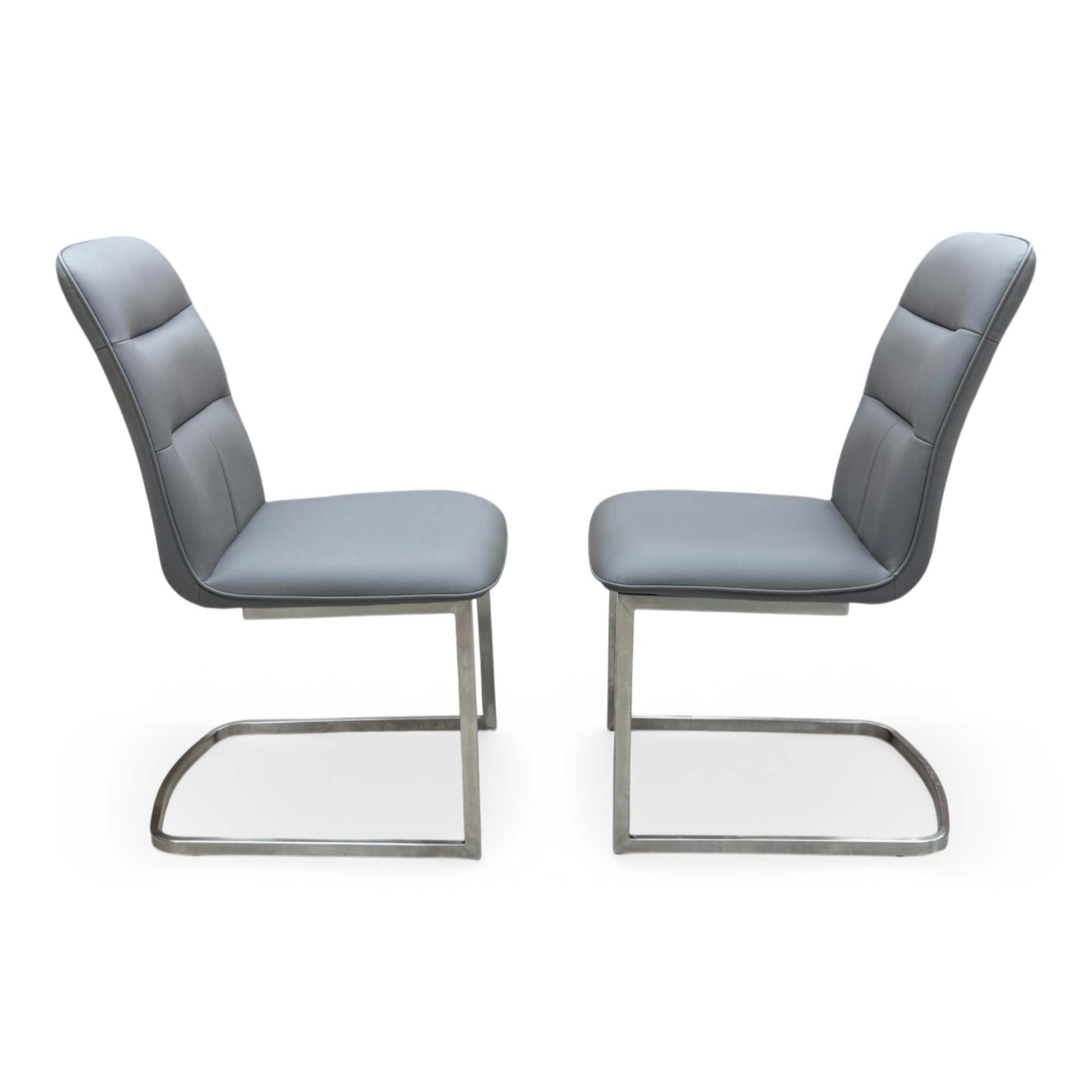 Front-facing view of the charcoal grey Cashmere chair showing the contemporary armless silhouette.