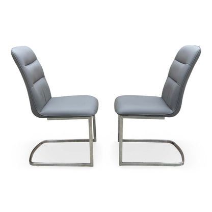 Front-facing view of the charcoal grey Cashmere chair showing the contemporary armless silhouette.