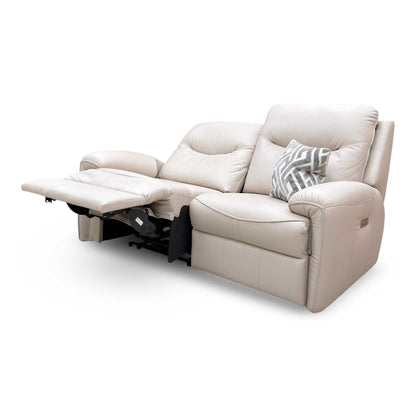 Side View of the sofa from a slight angle, showcasing the high-back support and fixed seat cushioning.