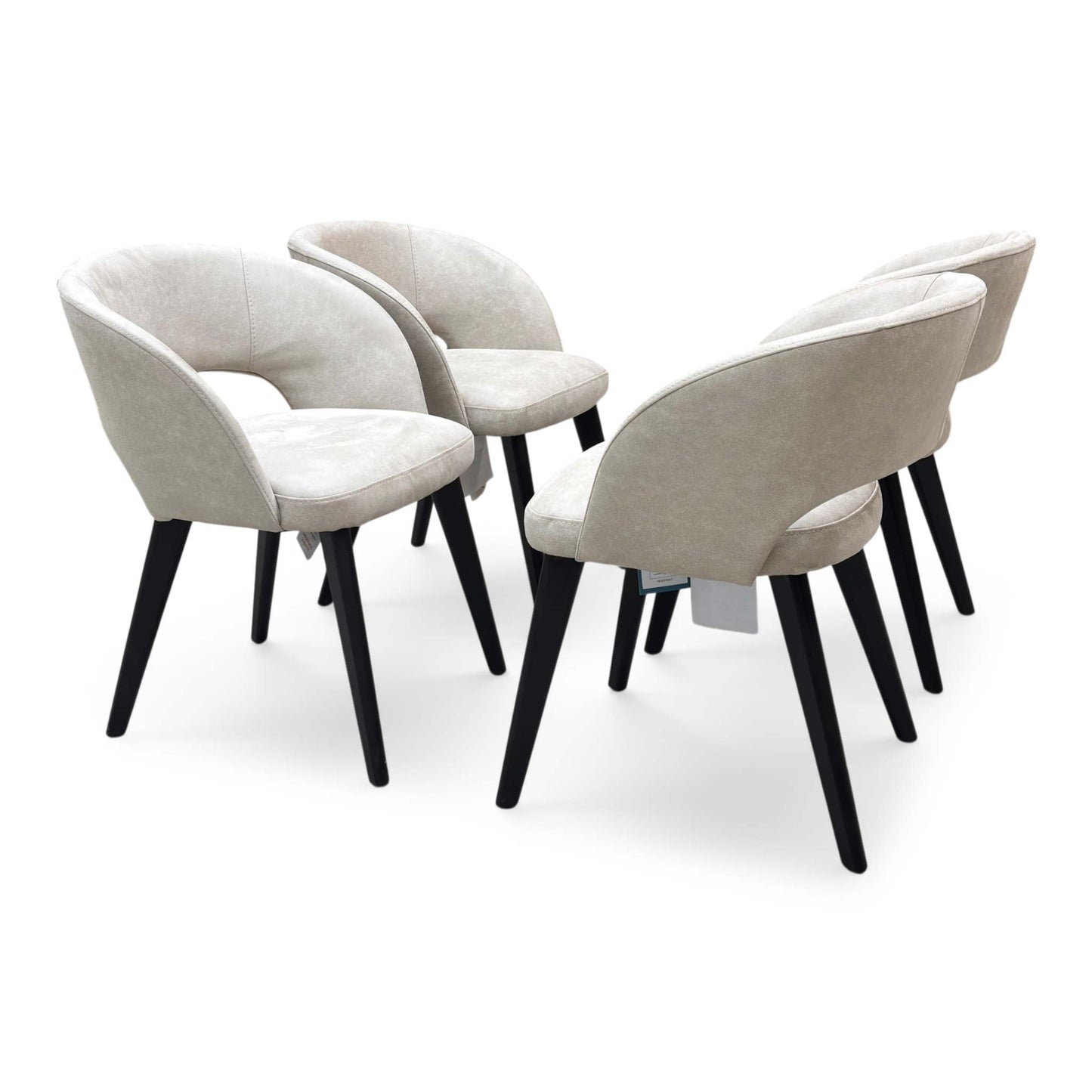 Side profile of the Italian-crafted dining chair, highlighting the beautifully curved backrest design and supportive ergonomics.