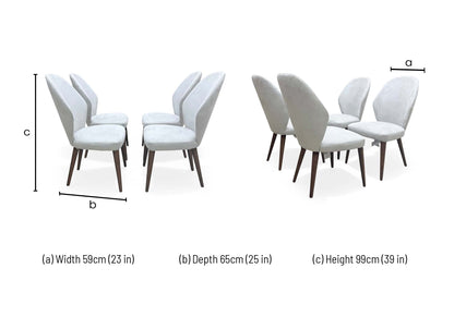 Dimensional drawing for the Empire chair: Height 99cm, Width 59cm, and Depth 65cm.