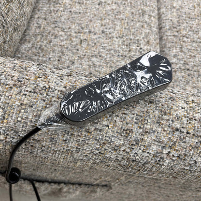 Close up view of the comfortable backrest cushioning and ergonomic design.