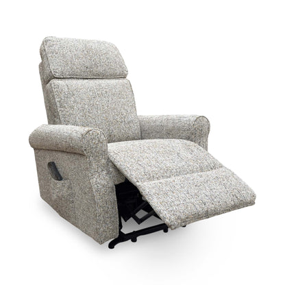Side view of the Jessica chair in a partially reclined position.