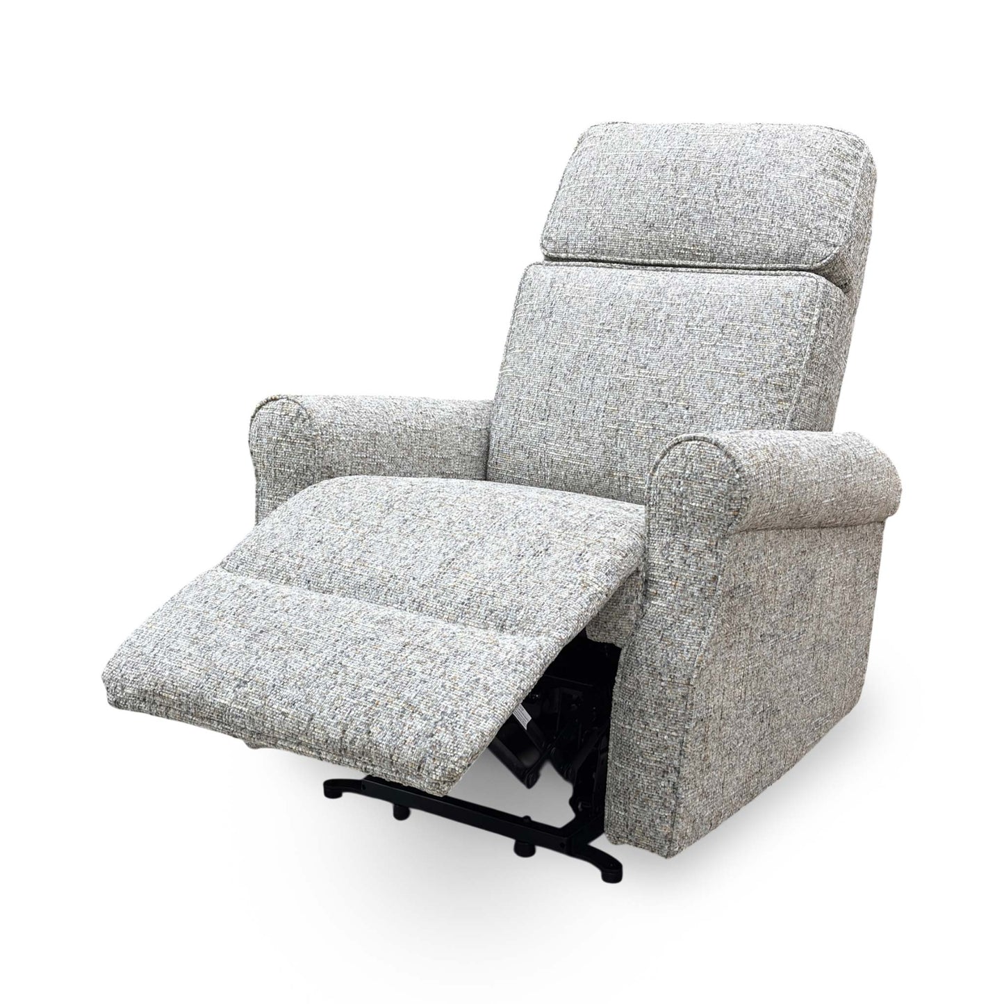 Side view of the Jessica chair in a partially reclined position.