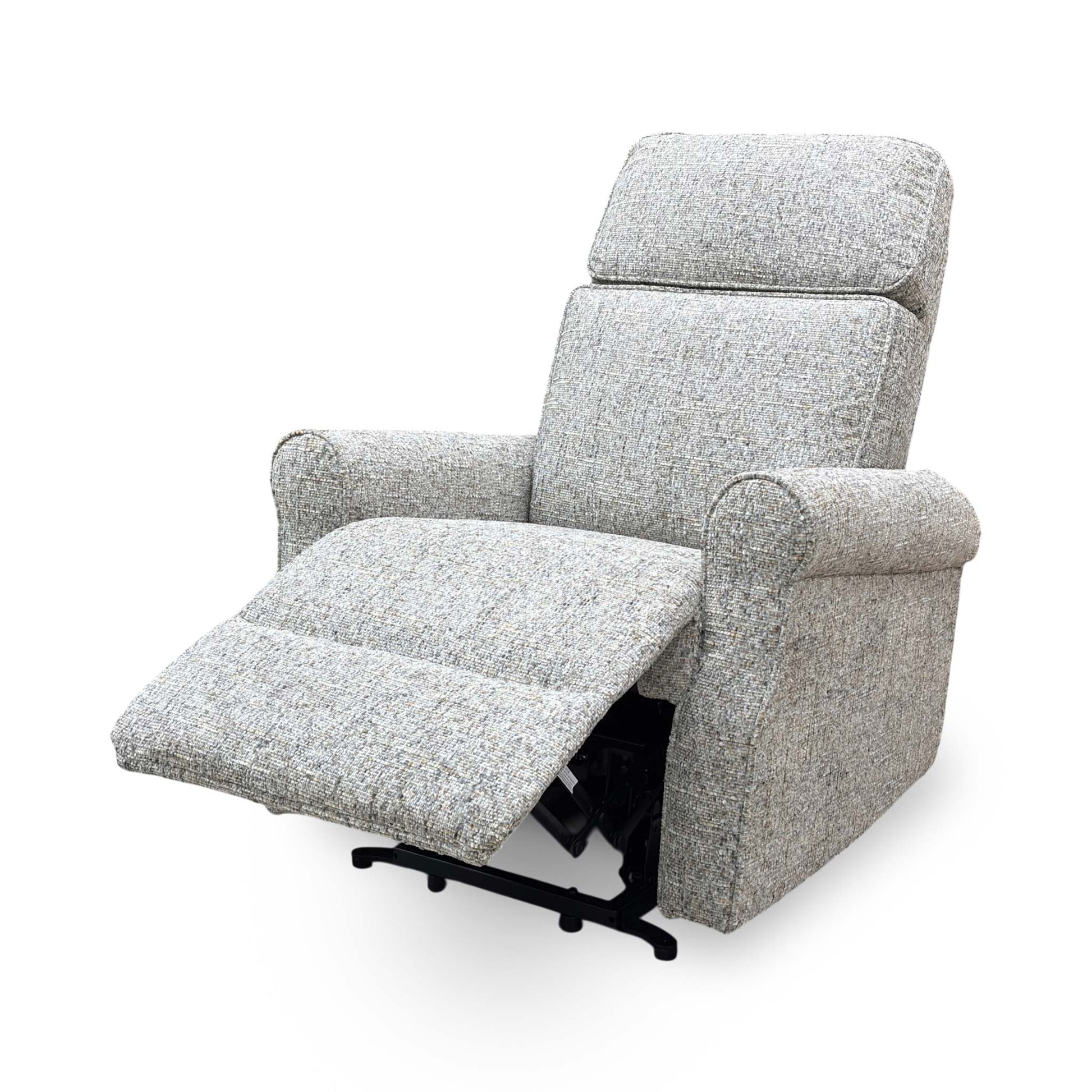 Side view of the Jessica chair in a partially reclined position.