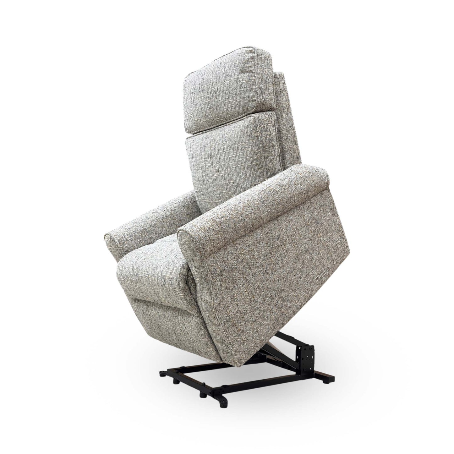 Side shot of the chair in the lifted position, assisting with standing up.
