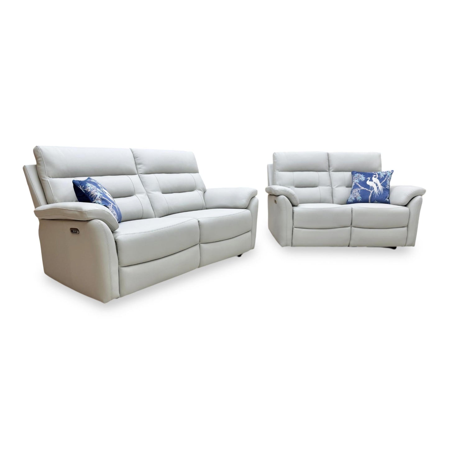 Side view of the Sally 3-seater sofa in a reclined position, showing the supportive leg rest and high-back cushioning.