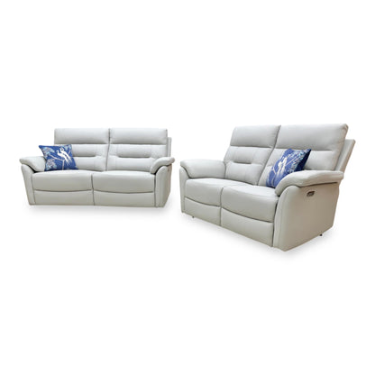 Side view of the Sally 3-seater sofa in a reclined position, showing the supportive leg rest and high-back cushioning.