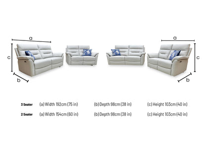 Dimensional technical drawing for the Sally set: 3-seater (192cm x 98cm x 103cm) and 2-seater (154cm x 98cm x 103cm).
