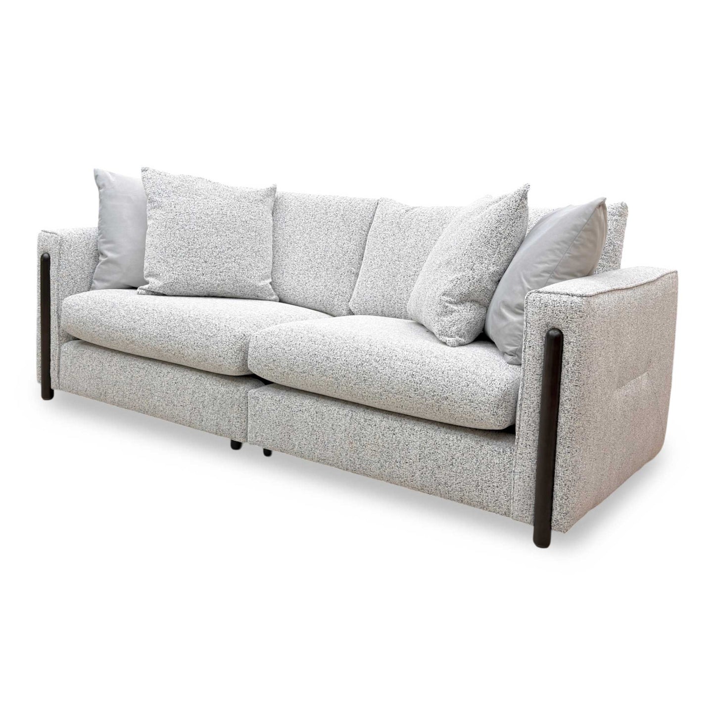 ‘Barney’ Silver Zara Fabric 4 Seater Classic Back Split Frame Sofa