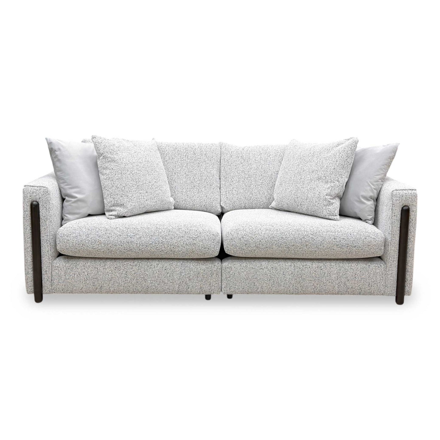 ‘Barney’ Silver Zara Fabric 4 Seater Classic Back Split Frame Sofa