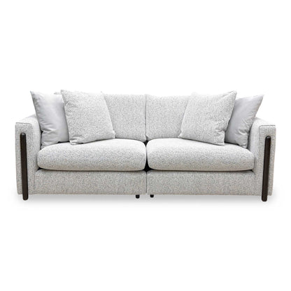 ‘Barney’ Silver Zara Fabric 4 Seater Classic Back Split Frame Sofa