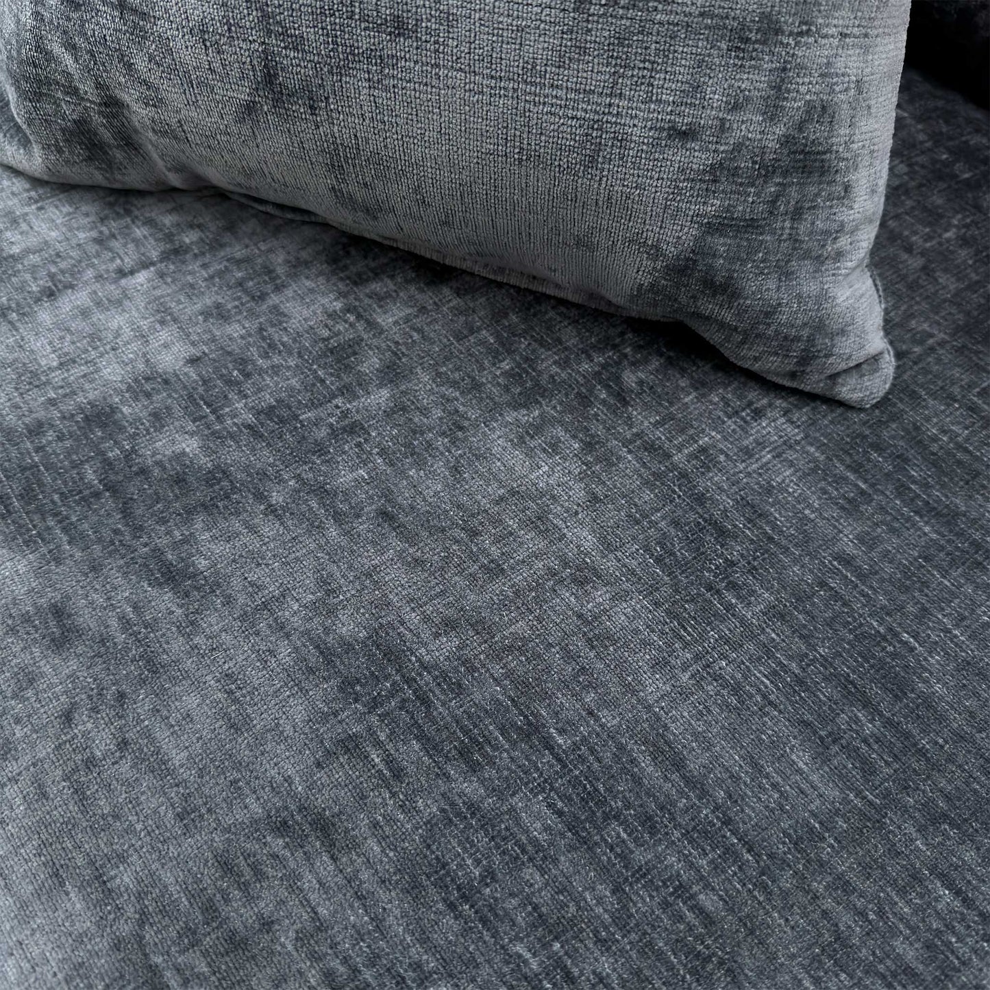 ‘Barney' Zurich Grey Celine Linen Fabric 4 Seater Classic Back Split Frame Sofa