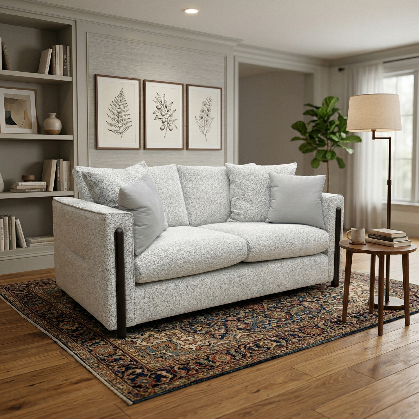 ‘Barney' Silver Zara Fabric 3 Seater Classic Back Sofa