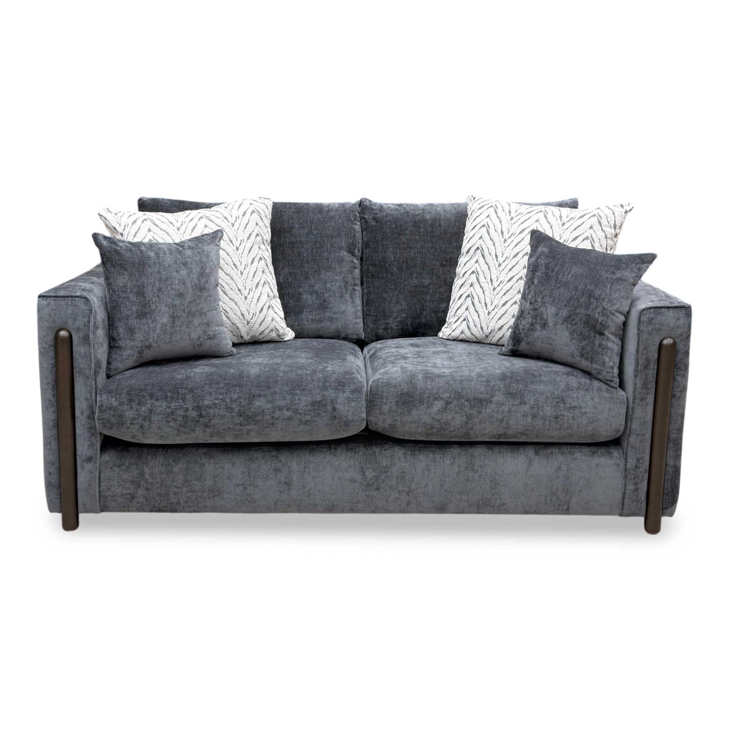 ‘Barney' Zurich Grey Celine Linen Fabric 3 Seater Classic Back Sofa