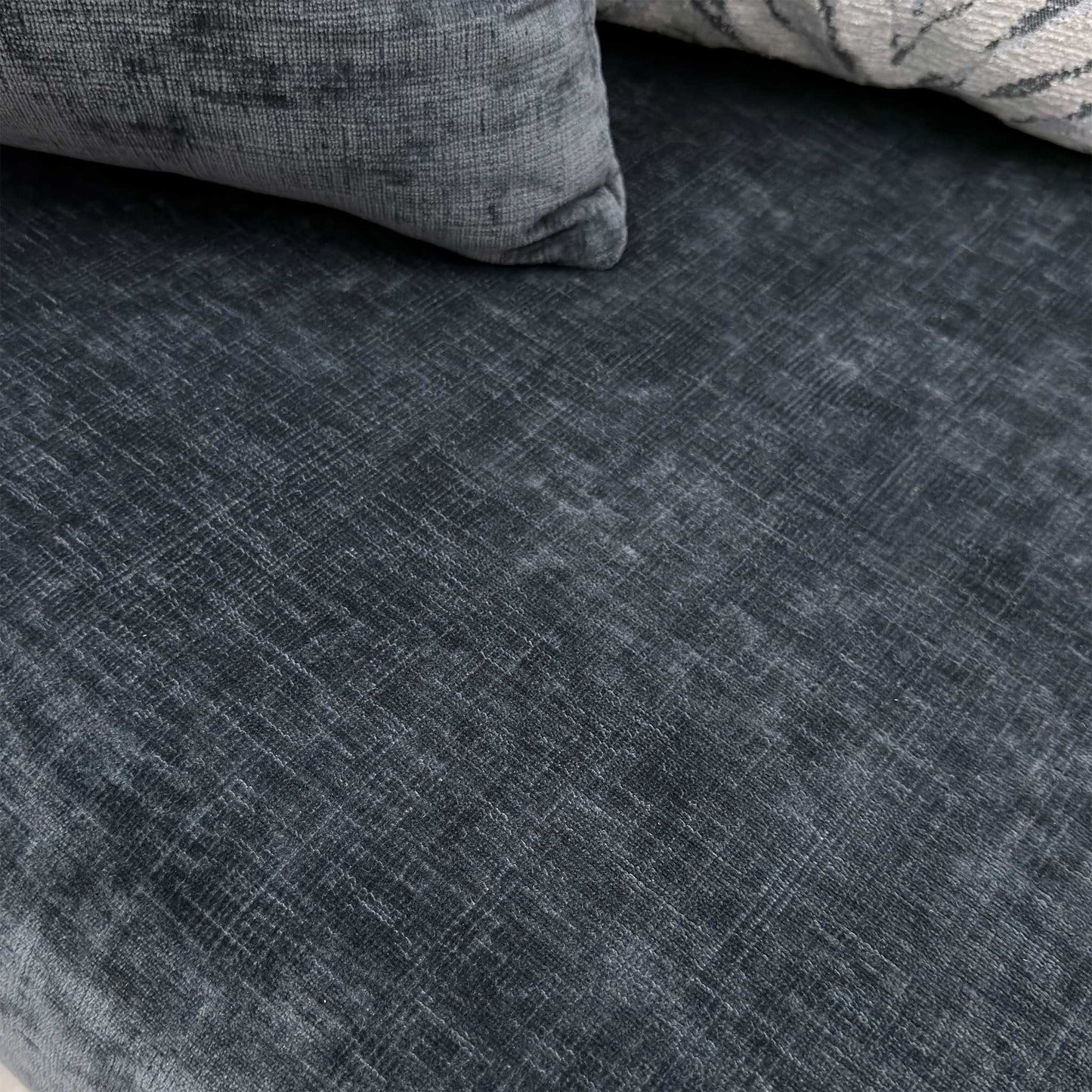 ‘Barney' Zurich Grey Celine Linen Fabric 3 Seater Classic Back Sofa