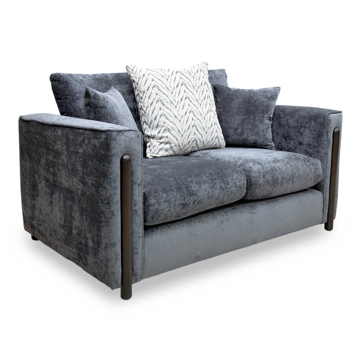 ‘Barney' Zurich Grey Celine Linen Fabric 2 Seater Classic Back Sofa