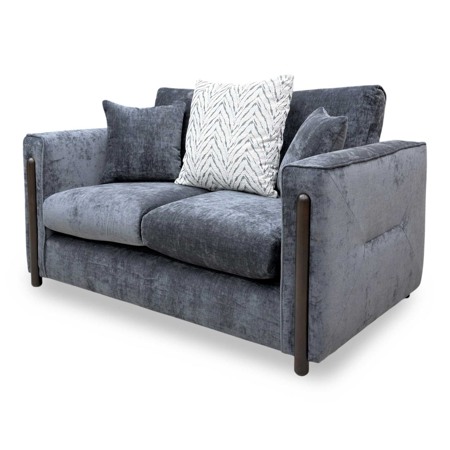 ‘Barney' Zurich Grey Celine Linen Fabric 2 Seater Classic Back Sofa