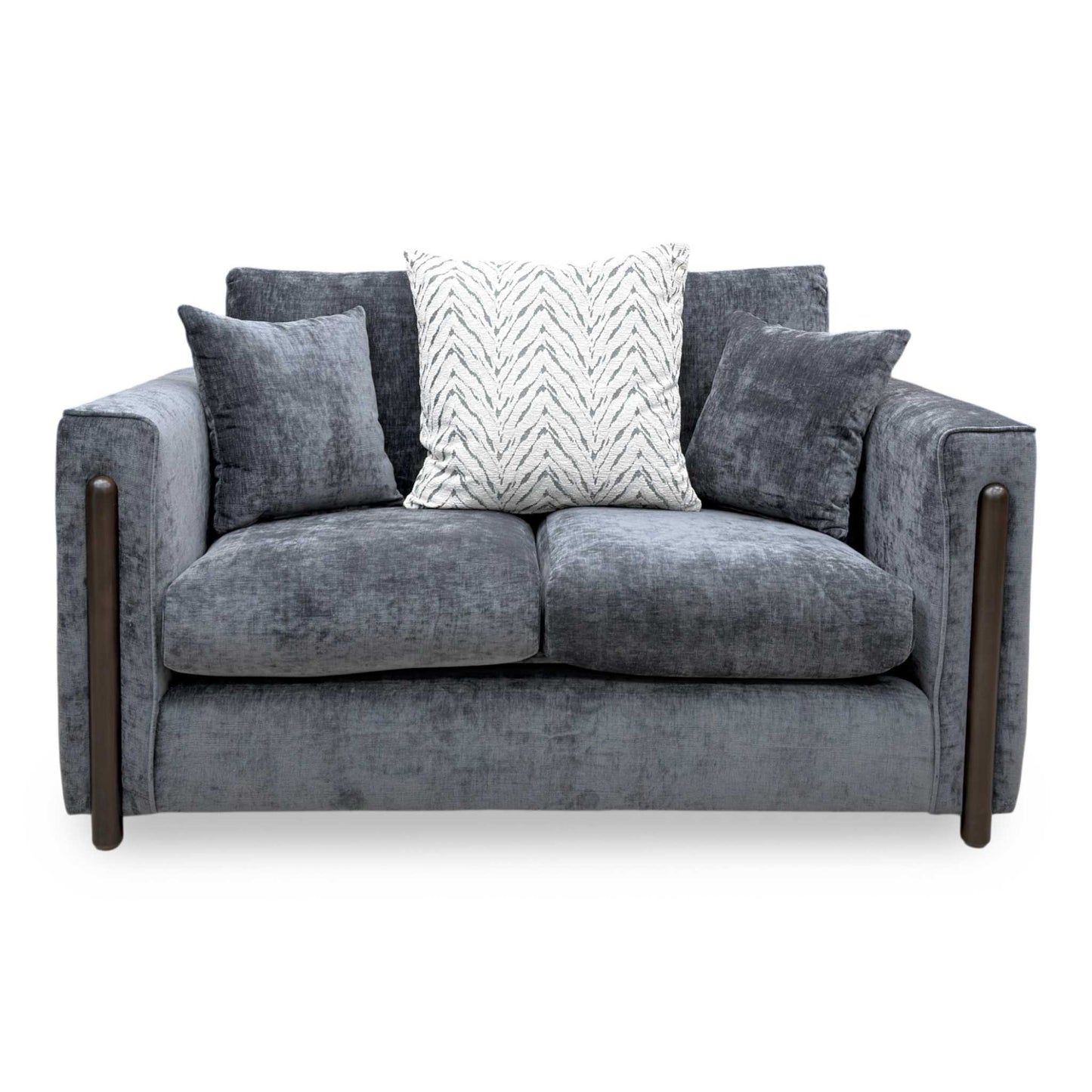 ‘Barney' Zurich Grey Celine Linen Fabric 2 Seater Classic Back Sofa