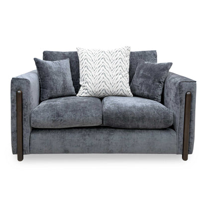 ‘Barney' Zurich Grey Celine Linen Fabric 2 Seater Classic Back Sofa