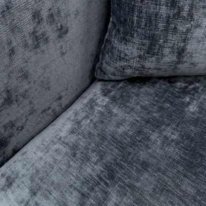 ‘Barney' Zurich Grey Celine Linen Fabric 2 Seater Classic Back Sofa