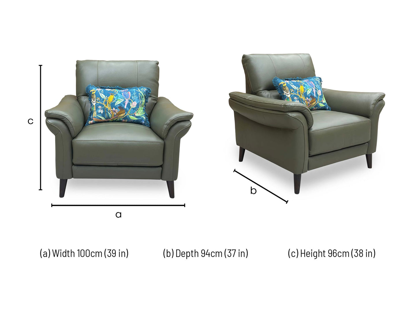 ‘Winner’ Oslo Cat-40:10 Oslo Pine Green Leather Armchair