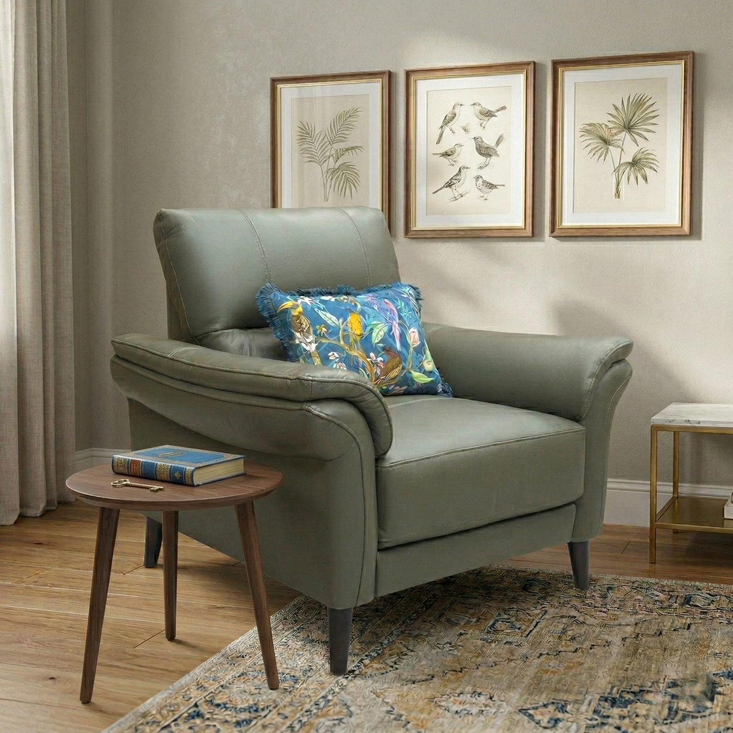 ‘Winner’ Oslo Cat-40:10 Oslo Pine Green Leather Armchair