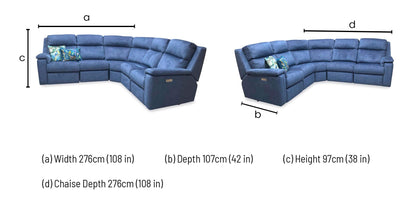 G Plan ‘Thornbury’ A125 Stingray Indigo Velvet Power Recliner 2 Corner 2 Sofa – view 8
