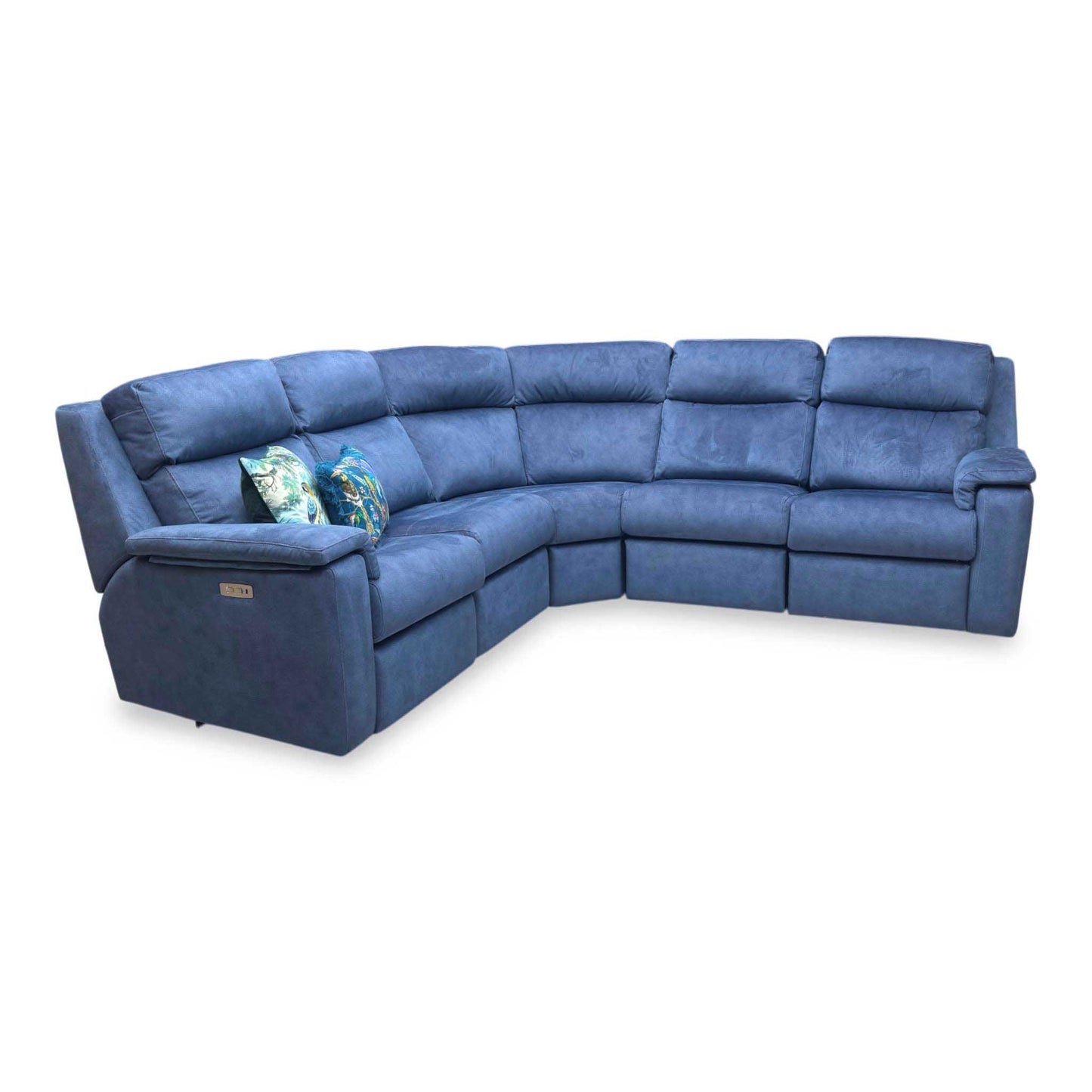 G Plan ‘Thornbury’ A125 Stingray Indigo Velvet Power Recliner 2 Corner 2 Sofa – view 4