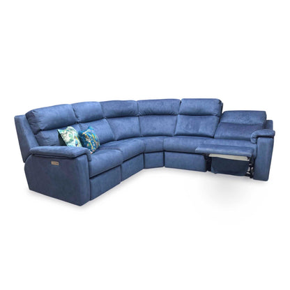 G Plan ‘Thornbury’ A125 Stingray Indigo Velvet Power Recliner 2 Corner 2 Sofa