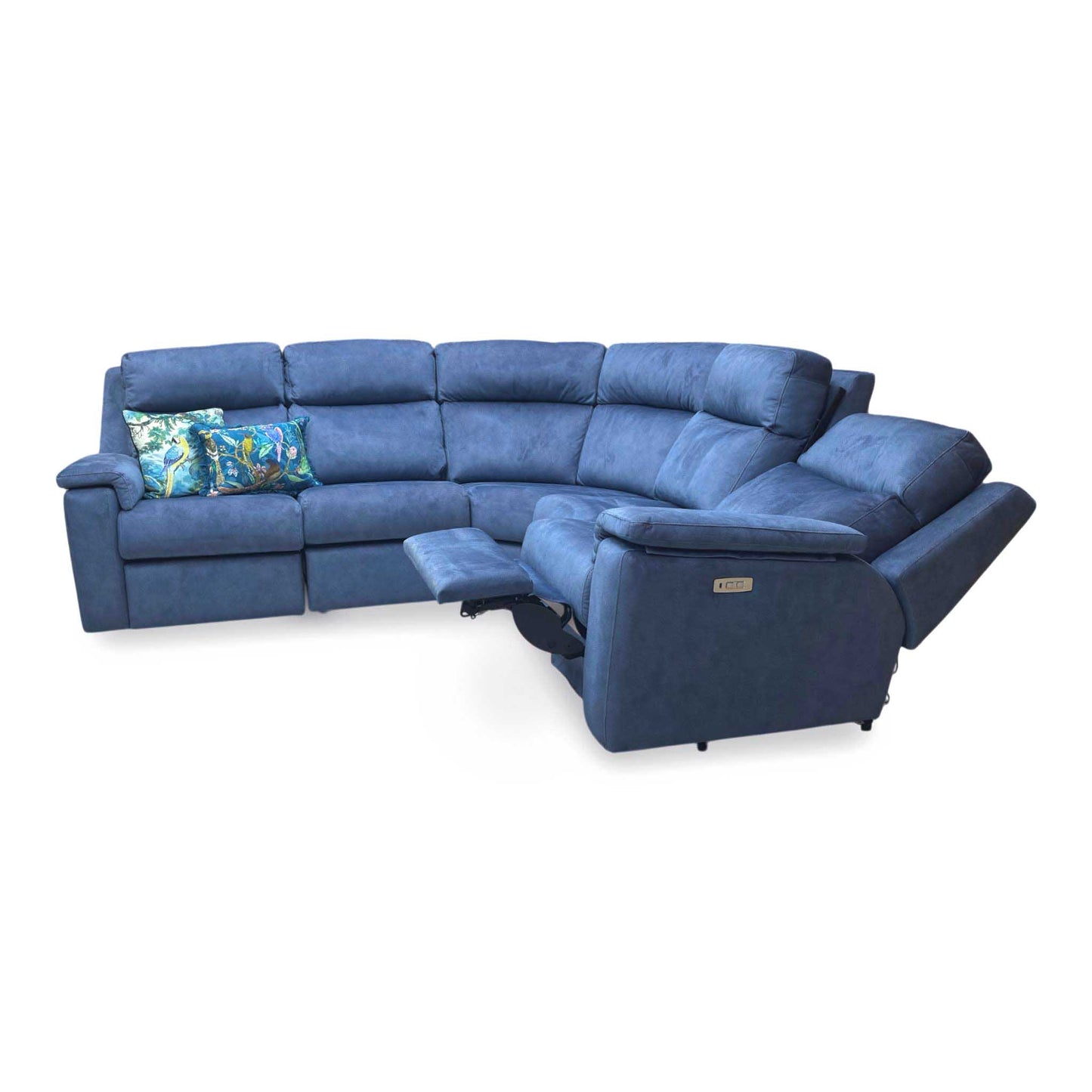 G Plan ‘Thornbury’ A125 Stingray Indigo Velvet Power Recliner 2 Corner 2 Sofa – view 3