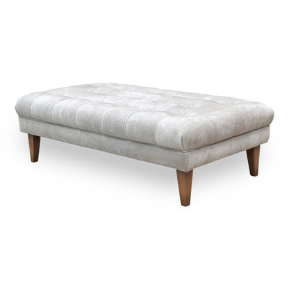 'Palace' Oasis Silver Fabric Large Bench Footstool