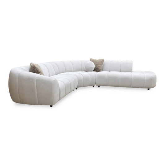 ‘Waldorf’ Soft Sherpa  Natural Mix Right Hand Facing Open End Chaise Corner Sofa