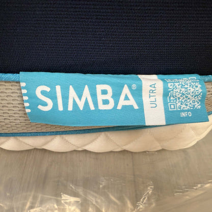 Close-up of the Simba Ultra Hybrid label, confirming the 7300 pocket spring count and premium model status.