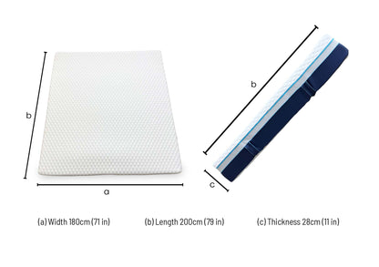 Dimensions diagram for the Simba Ultra Hybrid Super King mattress.