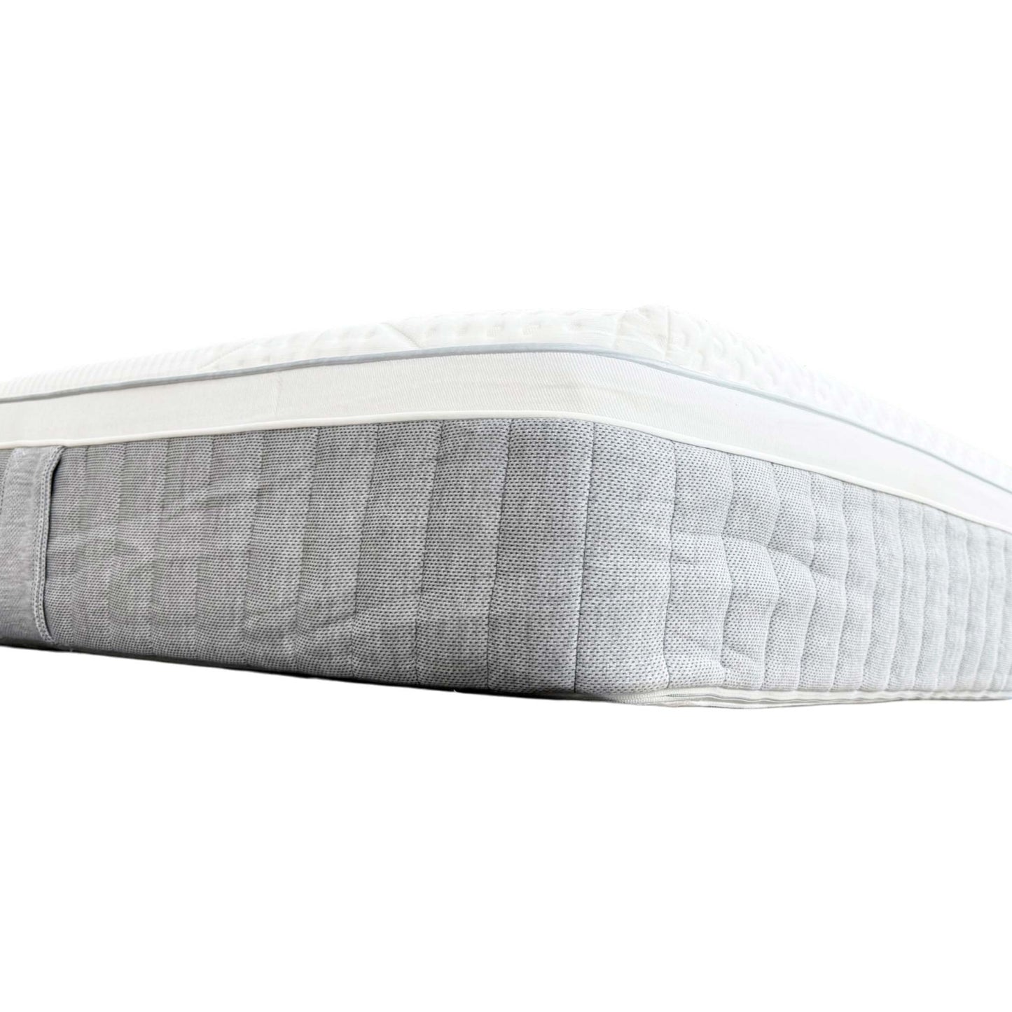 Detailed shot of the integrated side handles on the grey fabric border, featuring reinforced stitching for easy rotation.