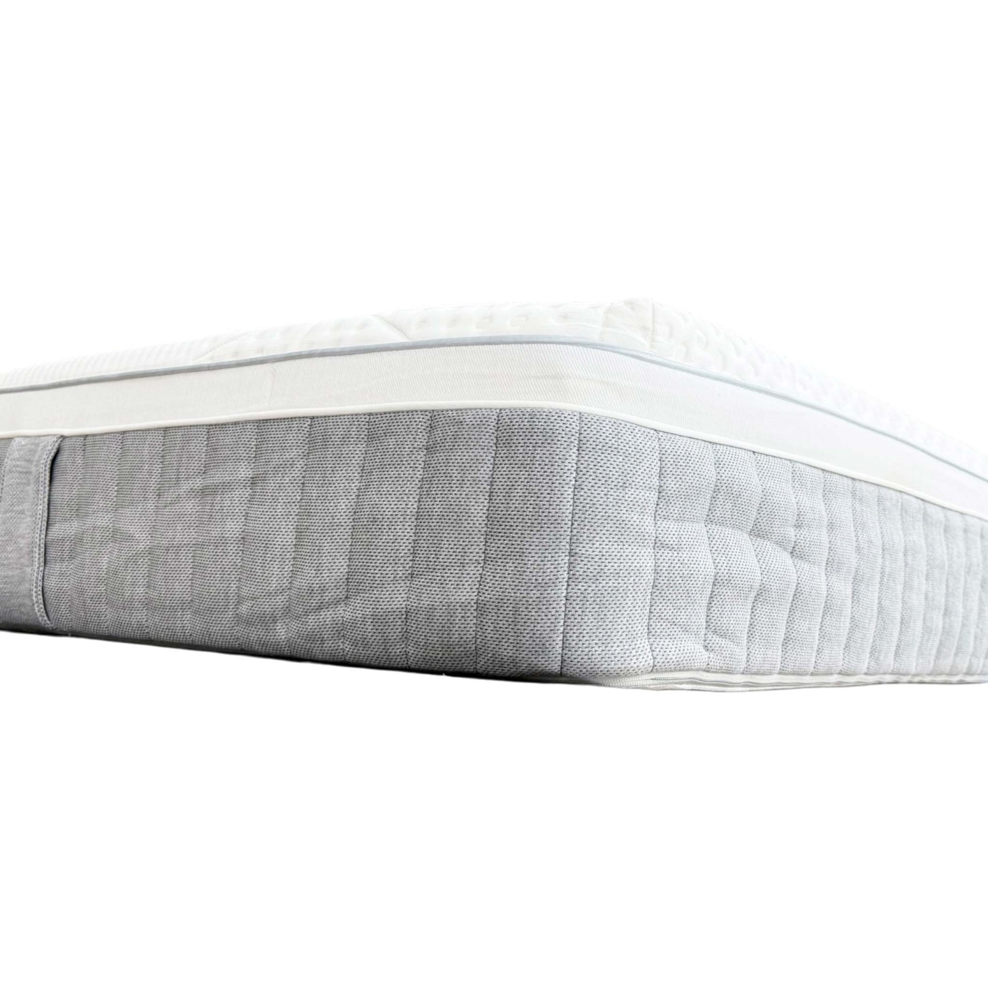 Detailed shot of the integrated side handles on the grey fabric border, featuring reinforced stitching for easy rotation.