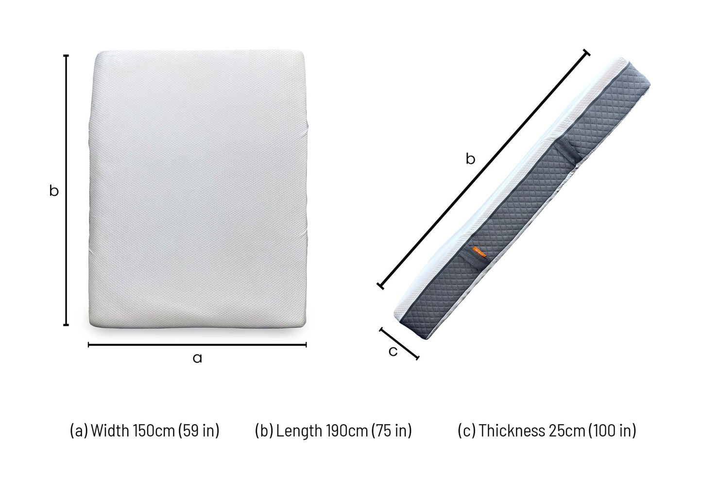 Emma Mattress Original Hypoallergenic Spring Free Foam Mattress with X-Shape Stitching - King