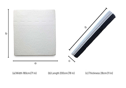 Technical dimension diagram for the ‘Emma Diamond Deluxe Hybrid’ Mattress (Super King): Width 180cm, Length 200cm, Depth 25cm.