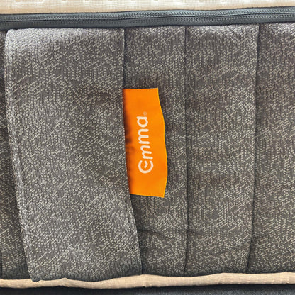 Macro view of the Emma Original hypoallergenic top cover fabric, emphasizing the breathable knitted mesh texture and moisture-wicking design.