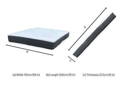 Technical dimension graphic for the king-size Emma Original mattress, indicating precise width, length, and depth measurements for standard UK king bed frames.